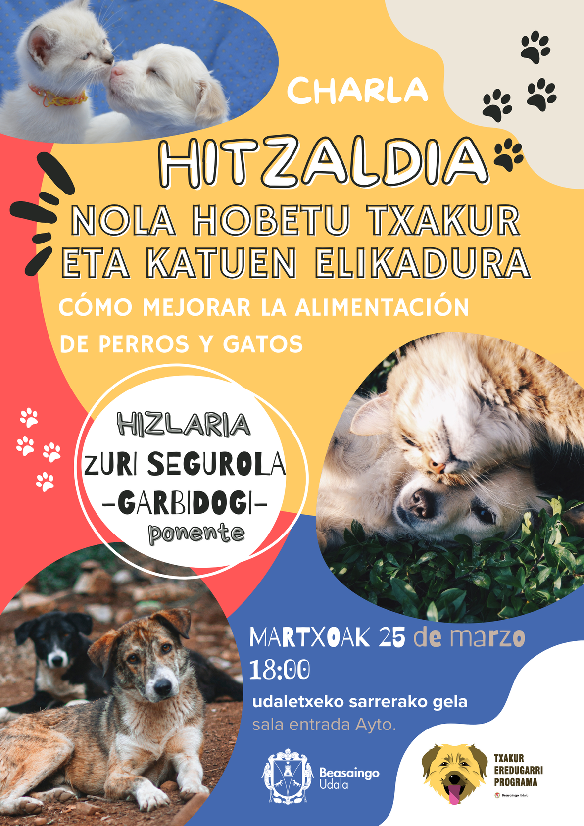 cartel HITZALDIA txakurra katua