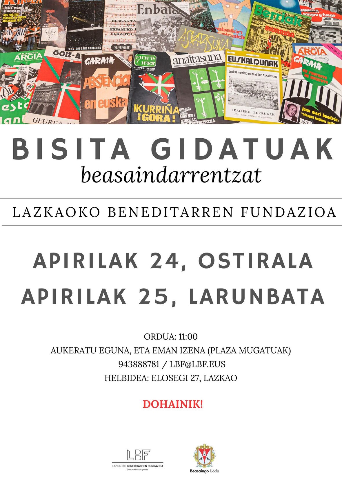 LBF BISITAK BEASAIN 2026 APIRILA BER
