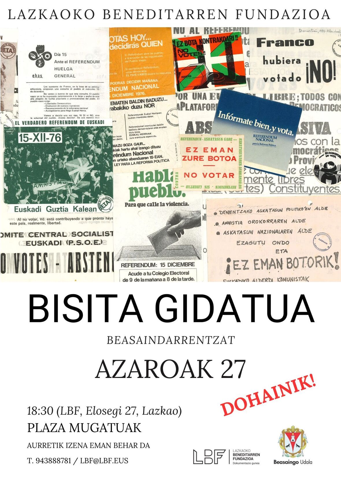 LBF BISITA BEASAIN AZAROAK 27 KARTELA