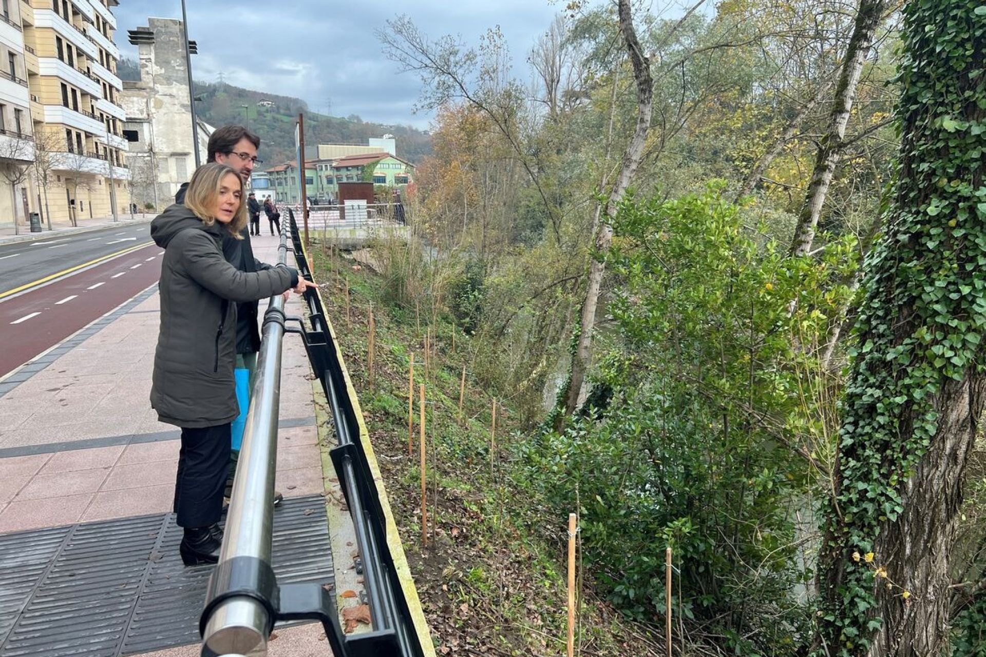 Nueva plantación de árboles para la recuperación del bosque de ribera del Oria